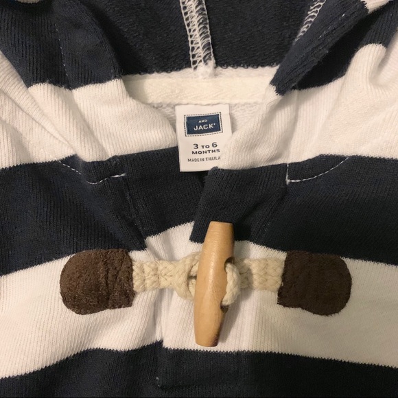 Janie and Jack Hooded Terry Sweatshirt - Size 3-6M - Picture 4 of 5